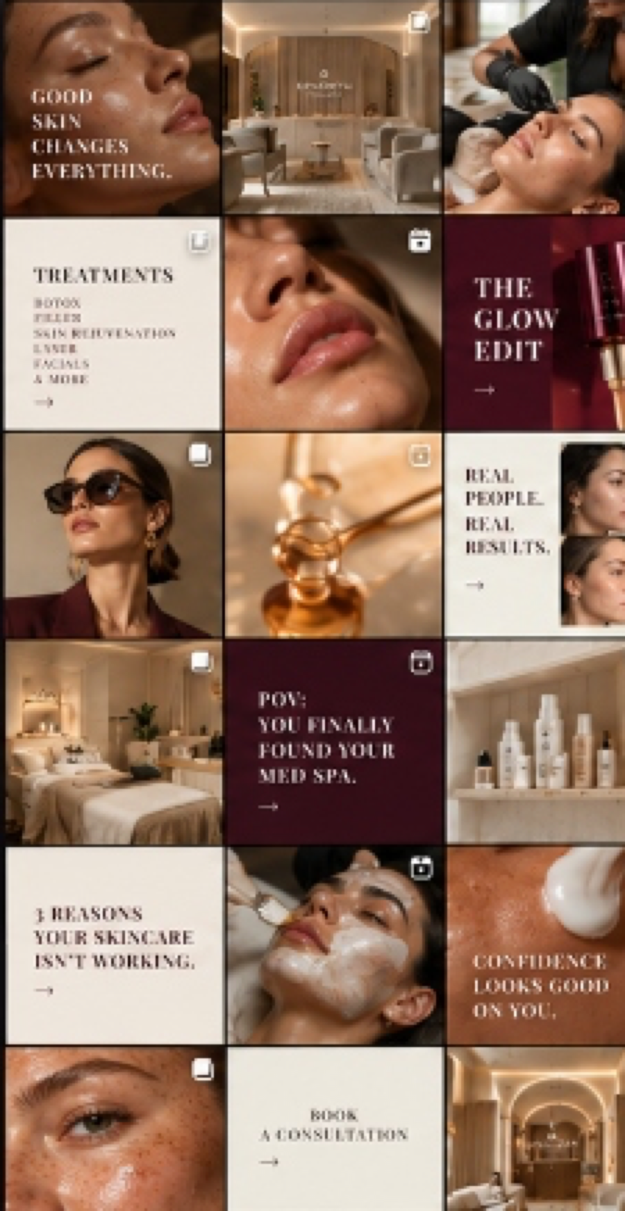 Luméa Med Spa Instagram Feed Grid
