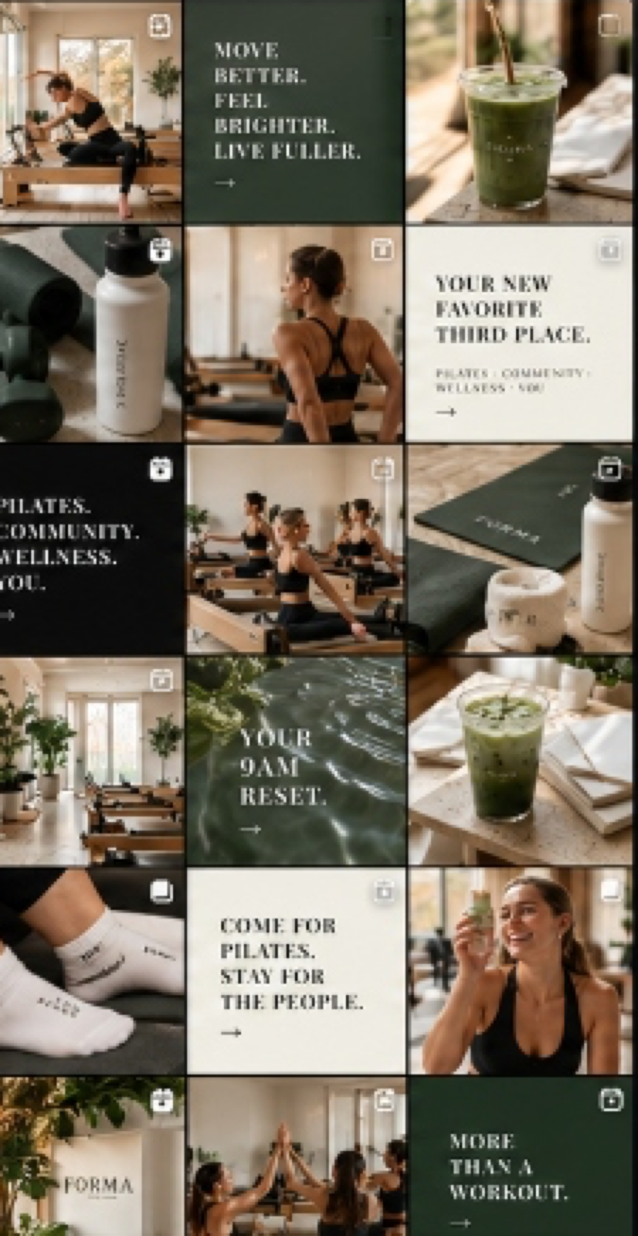 Forma Pilates Instagram Feed Grid